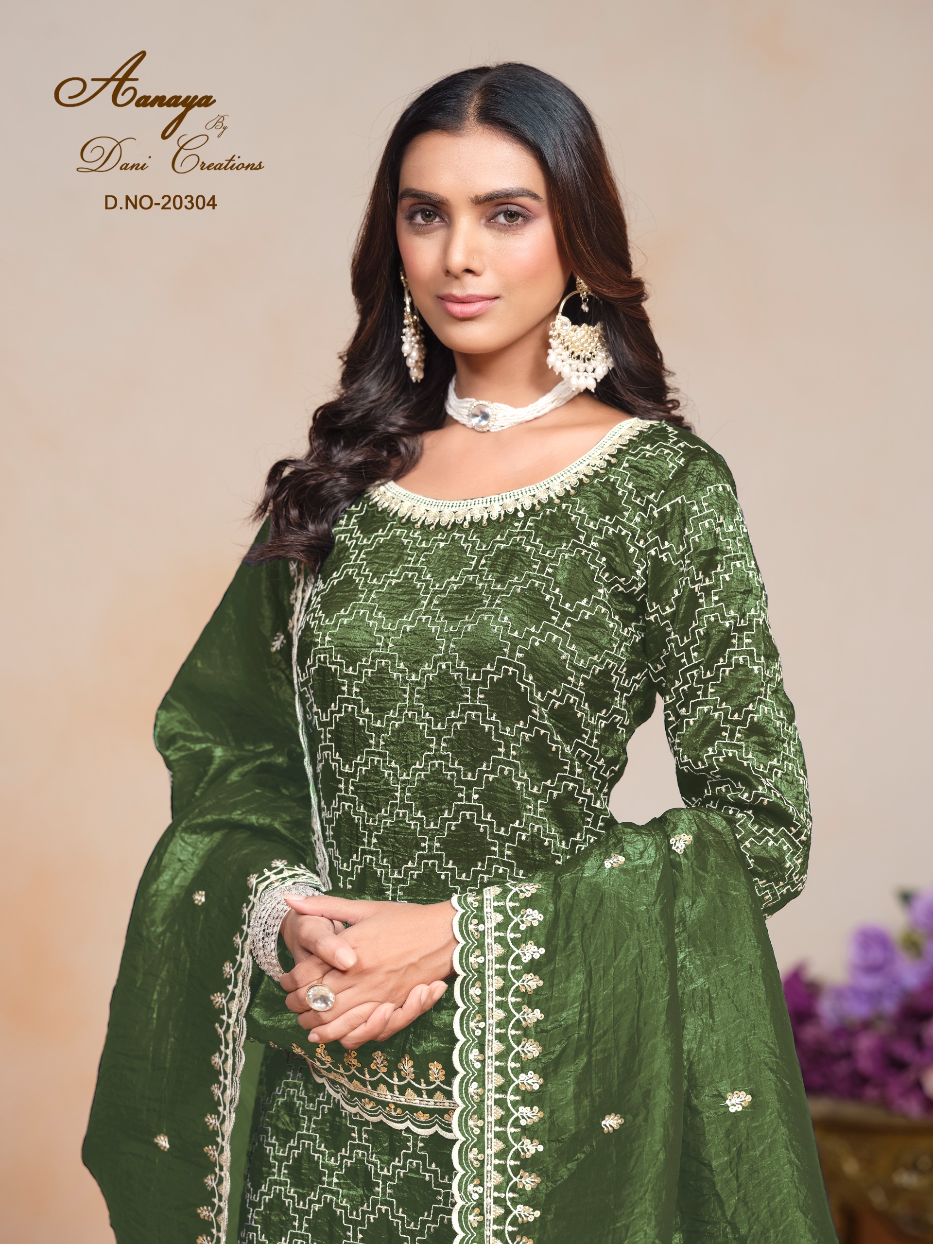 Fashionable Soft Organza With Embroidery Salwar Suit - Image 8