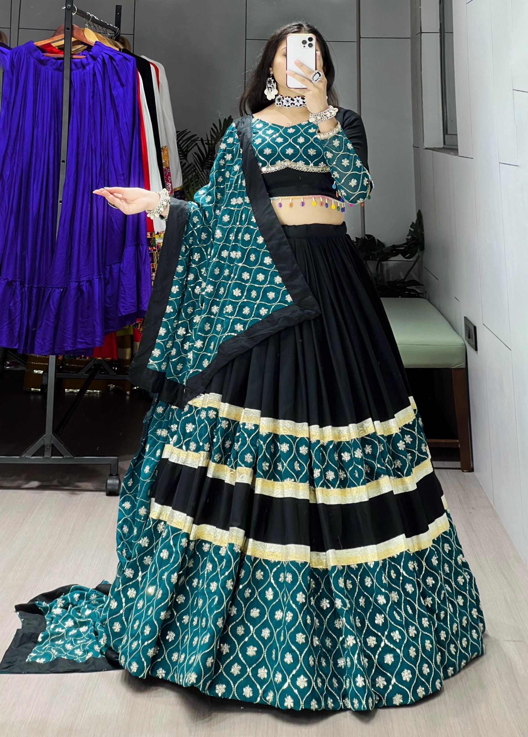 Hot Selling Rayon With Sequins Embroidery Lehenga Choli