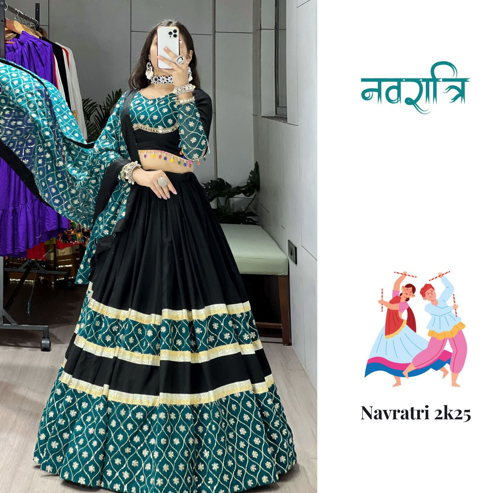 Hot Selling Rayon With Sequins Embroidery Lehenga Choli - Image 3