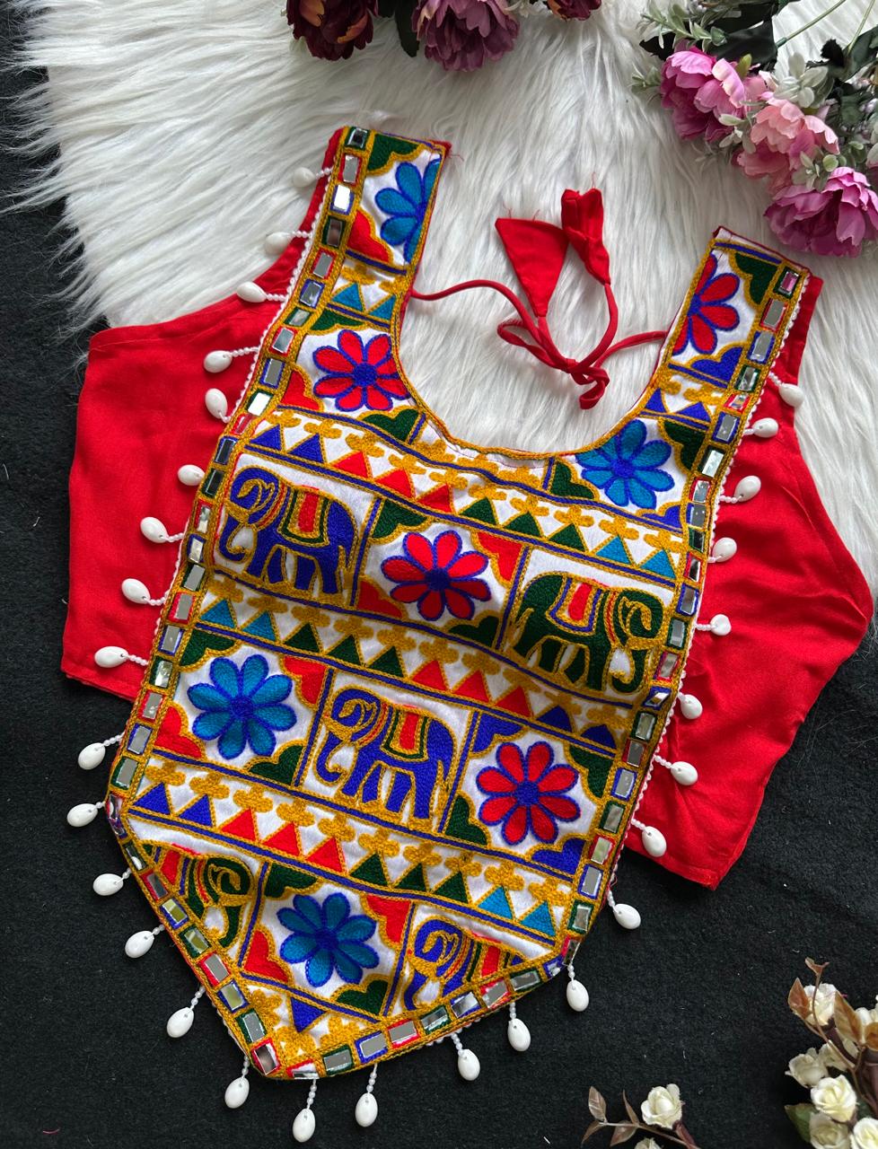 Navratri Wear Rayon Cotton With Codding Embroidery Blouse - Image 8