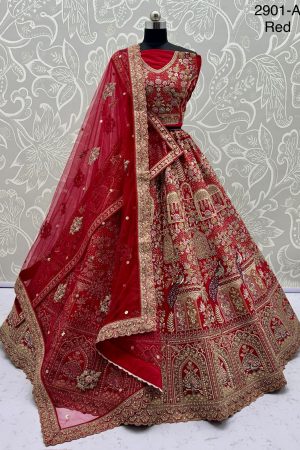 Bridal Wear Silk With Sequins And Zari Embroidery Lehenga Choli
