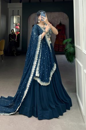 Premium Collection Georgette With Sequins and Thread Embroidery Lehenga Choli