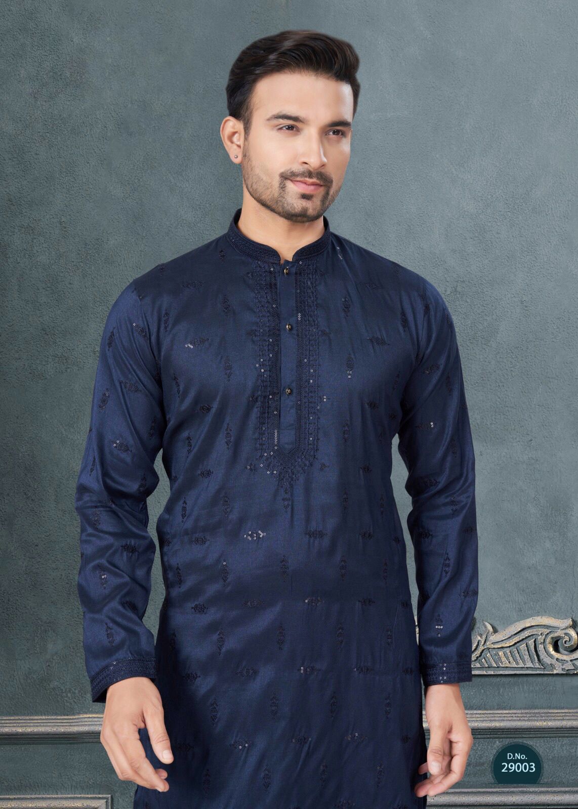 Fashionable Pure Silk With Sequins Embroidery Work Kurta Pajama - Image 5