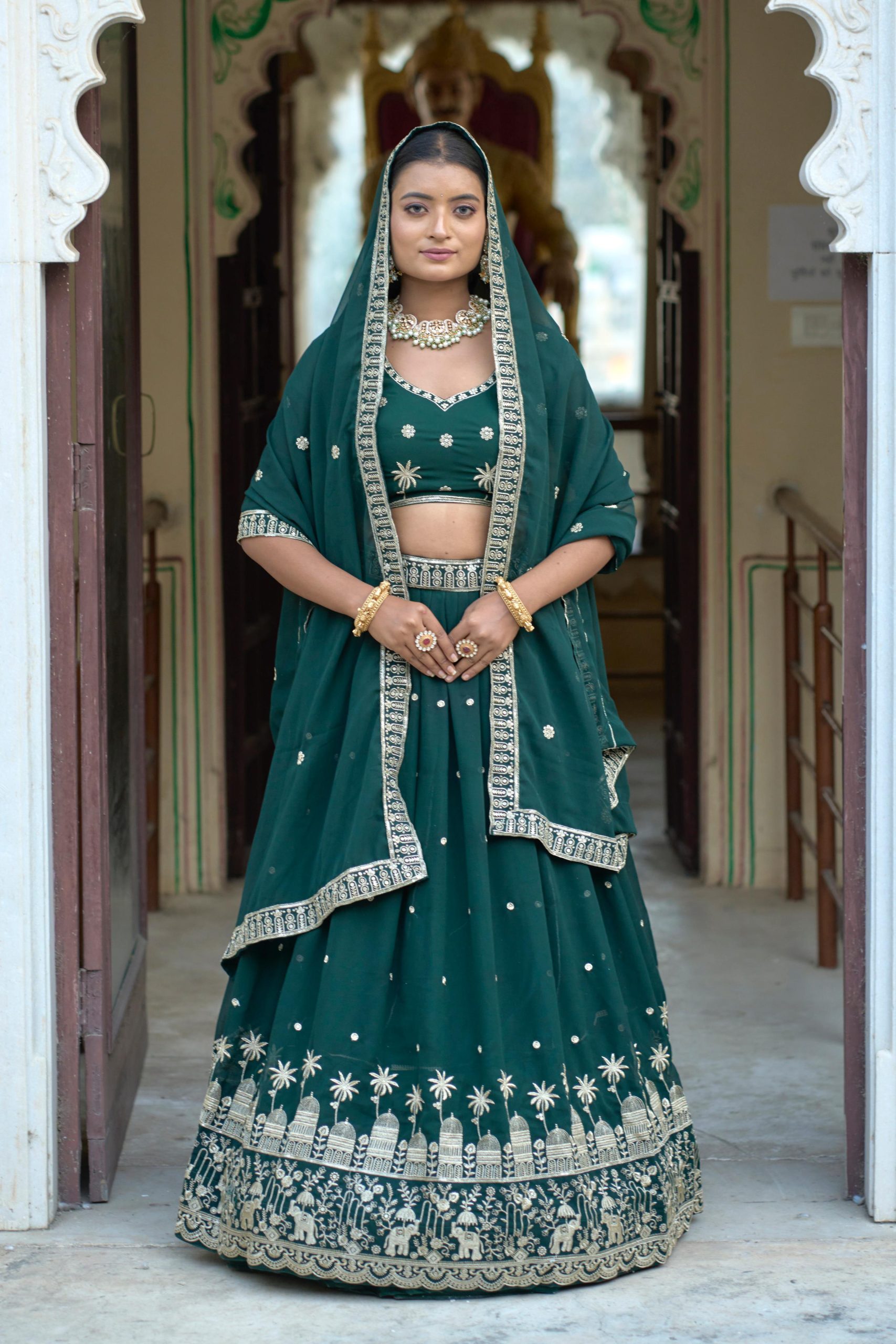Premium Collection Georgette With Sequins Embroidery Lehenga Choli - Image 9
