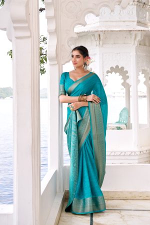 Beautiful Chinon With Zari Weaving Saree