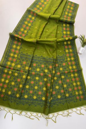 Premium Quality Linen Silk With With Resham Weaving Saree