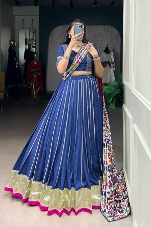 Exclusive Pure Chanderi With Zari Weaving Work Lehenga Choli
