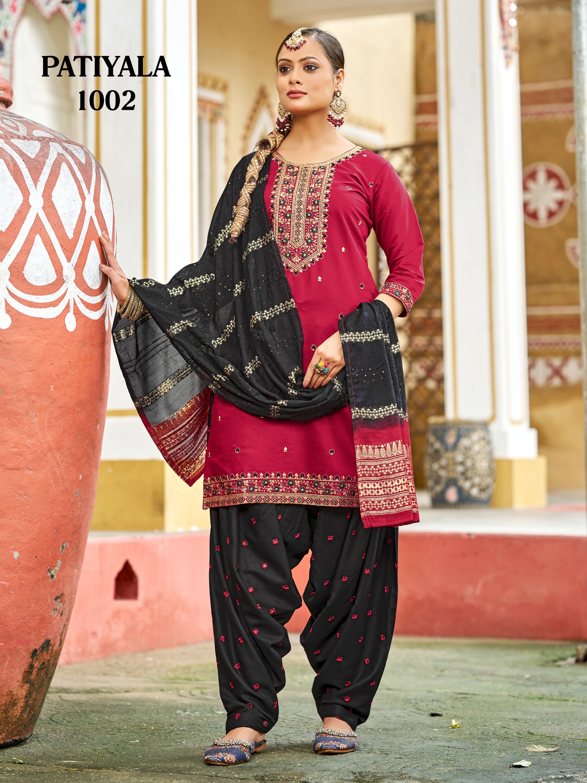 Latest Collection Gadhwal Silk With Sequins Embroidery Kurti Set - Image 6