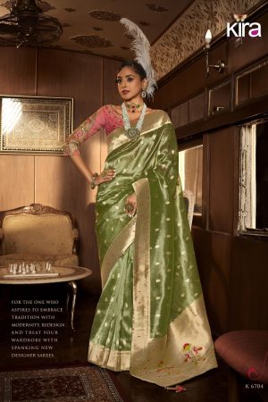 Hot Selling Pure Tissue With Embroidery Saree