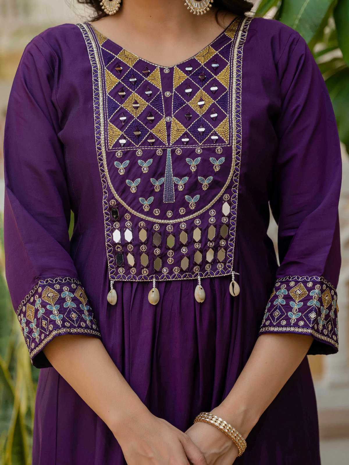 New Designer Viscose Roman Silk With Multi Thread Embroidery Kurti Pant And Dupatta - Image 9