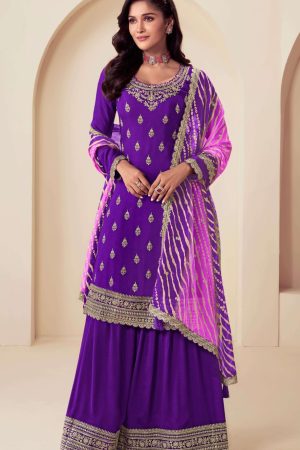 Amazing Viscose Chinon And Zari And Sequins Embroidery Salwar Suit