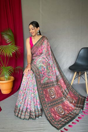 Premium Quality Malai Cotton With Digital Print Saree