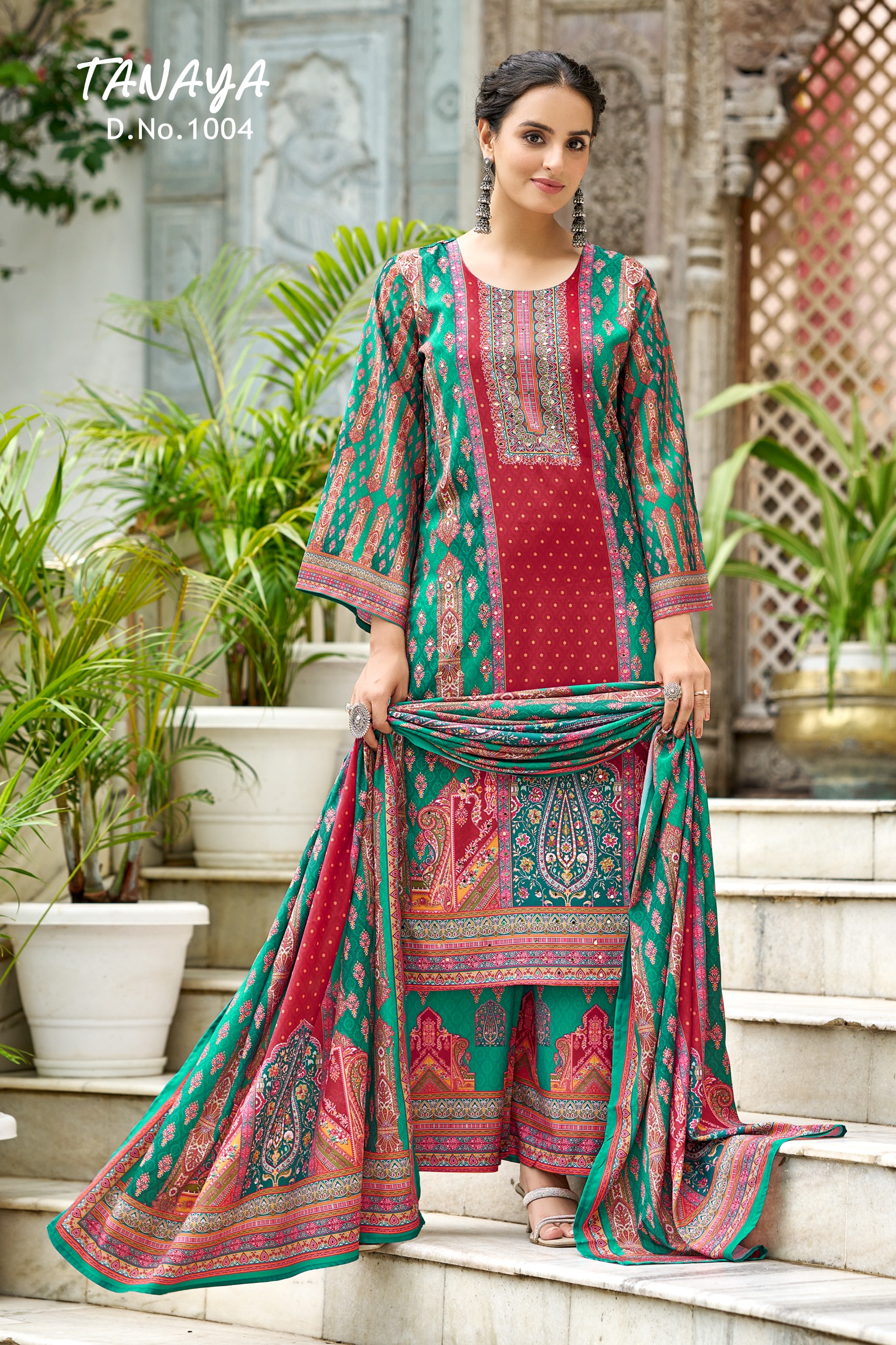 New Arrival Crape Silk With Digital Print And Mirror Work Kurti Pant and Duaptta - Image 8