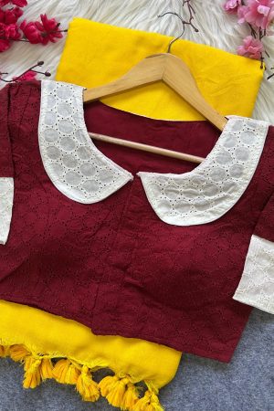 Latest Trending Plain Khadi Cotton Saree