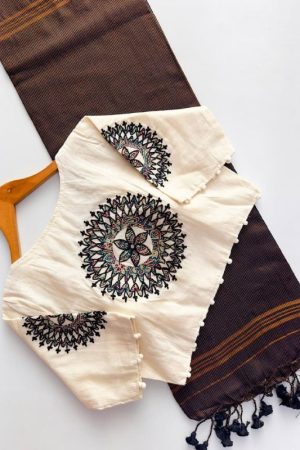 Elegant Look Khadi cotton with Jari Work Saree