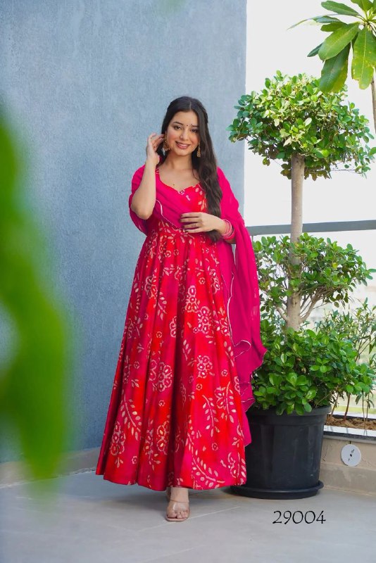 High Quality Heavy Georgette With Digital Print Work Gown - Image 9