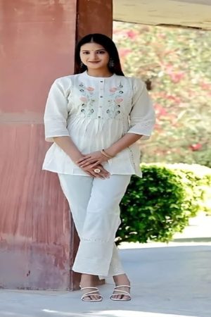 High On Demand Cotton Dobby With Embroidery Work Co-Ord Set