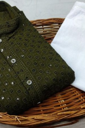 Best Fabric Reyon With Sequence Work Mens Kurta Payjama