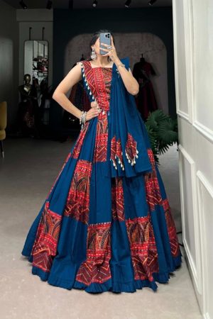 Festival Wear  Pure Cotton With Printed And Foil Work Lehenga Choli