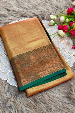 Indian Traditional Kanjivaram Silk With Zari Work Saree