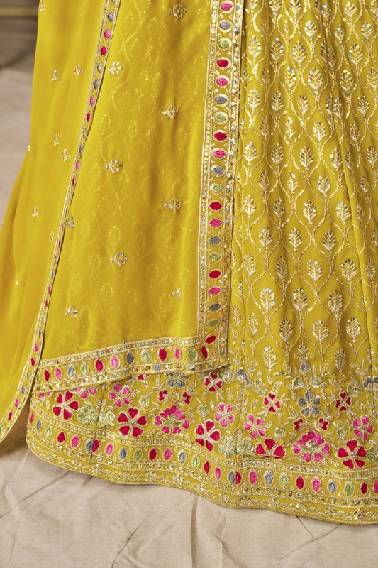Evergreen Design Georgette With Sequins, Zari, Resham And Badla Embroidery Work Lehenga Choli - Image 3