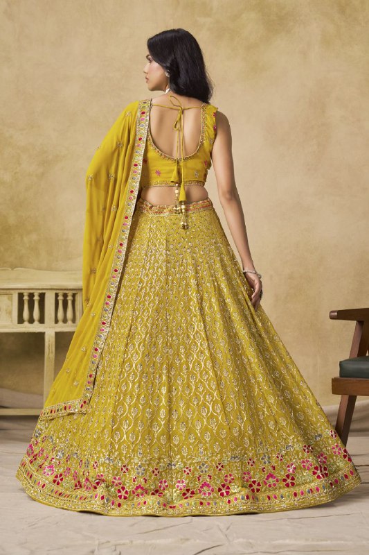 Evergreen Design Georgette With Sequins, Zari, Resham And Badla Embroidery Work Lehenga Choli - Image 2