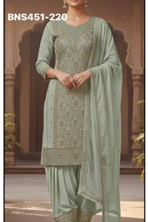 Top Quality Georgette With Beads And Embroidery Work Salwar Suit