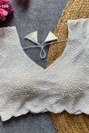 Wedding Wear Pure Silk With Beads And Handwork Blouse