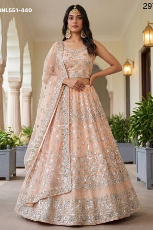 Best Quality Wedding Wear Net with Zari-Sequence & Thread Embroidery Work Lehenga Choli & Dupatta