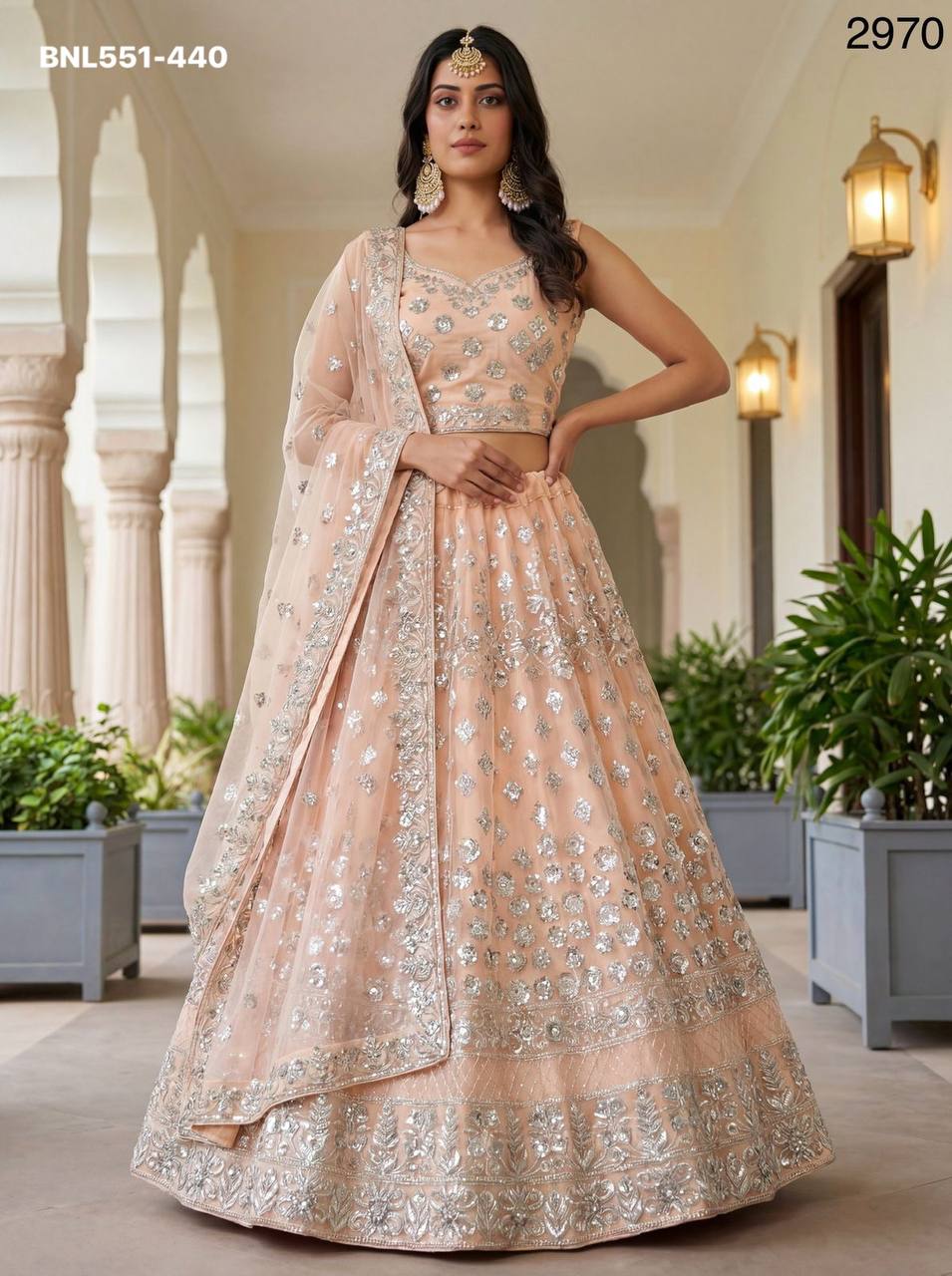 Best Quality Wedding Wear Net with Zari-Sequence & Thread Embroidery Work Lehenga Choli & Dupatta