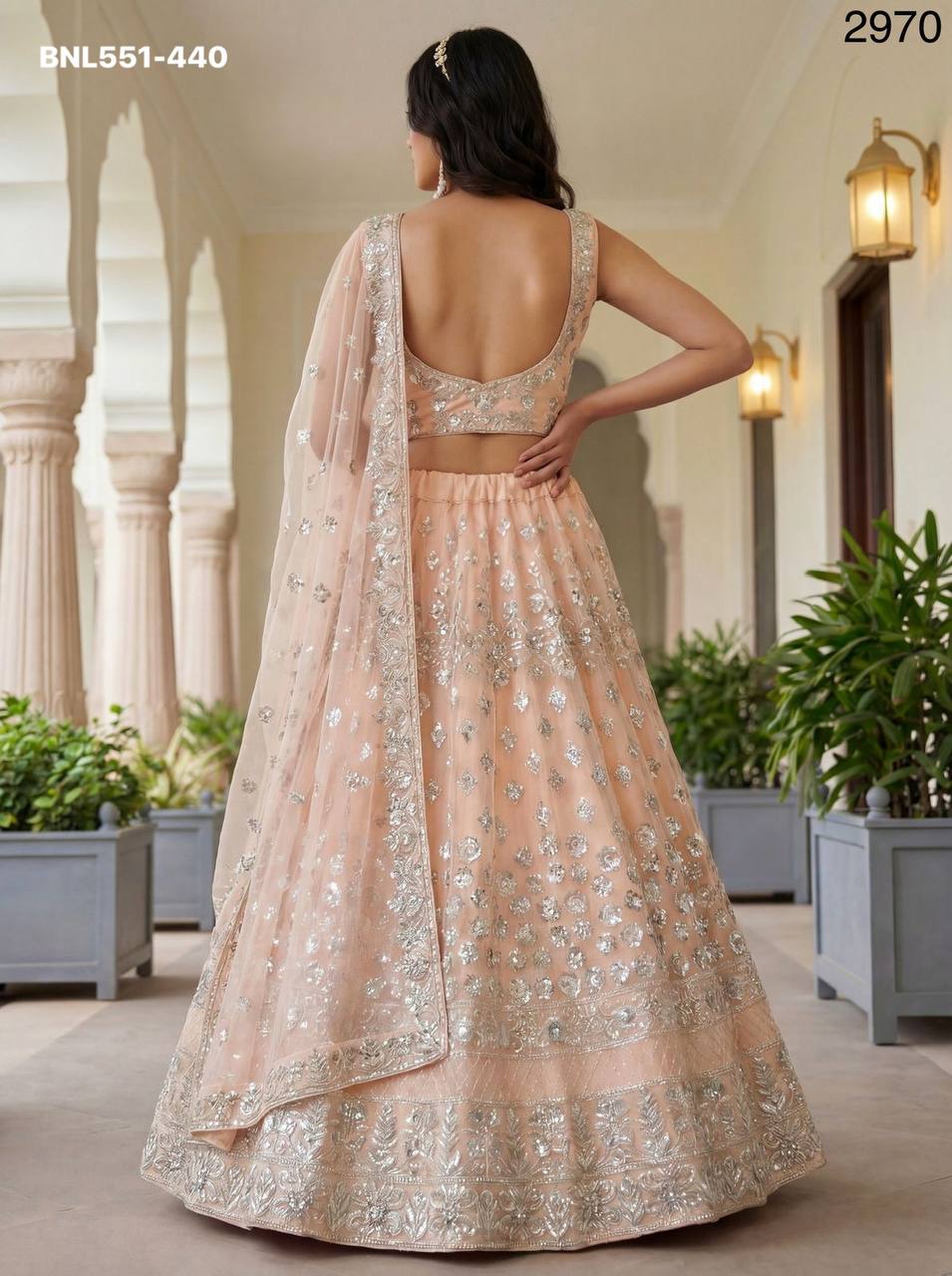 Best Quality Wedding Wear Net with Zari-Sequence & Thread Embroidery Work Lehenga Choli & Dupatta - Image 7