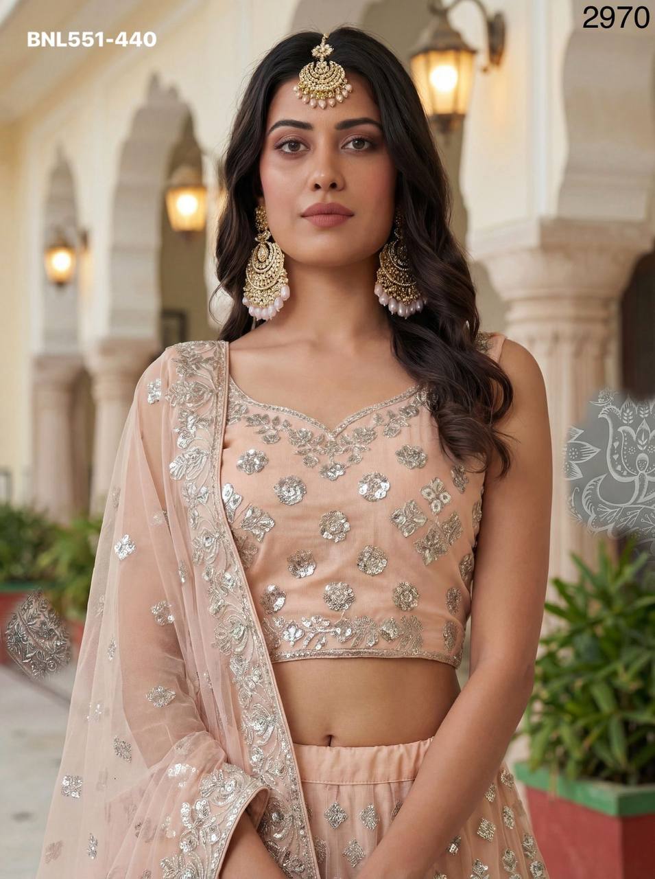 Best Quality Wedding Wear Net with Zari-Sequence & Thread Embroidery Work Lehenga Choli & Dupatta - Image 4