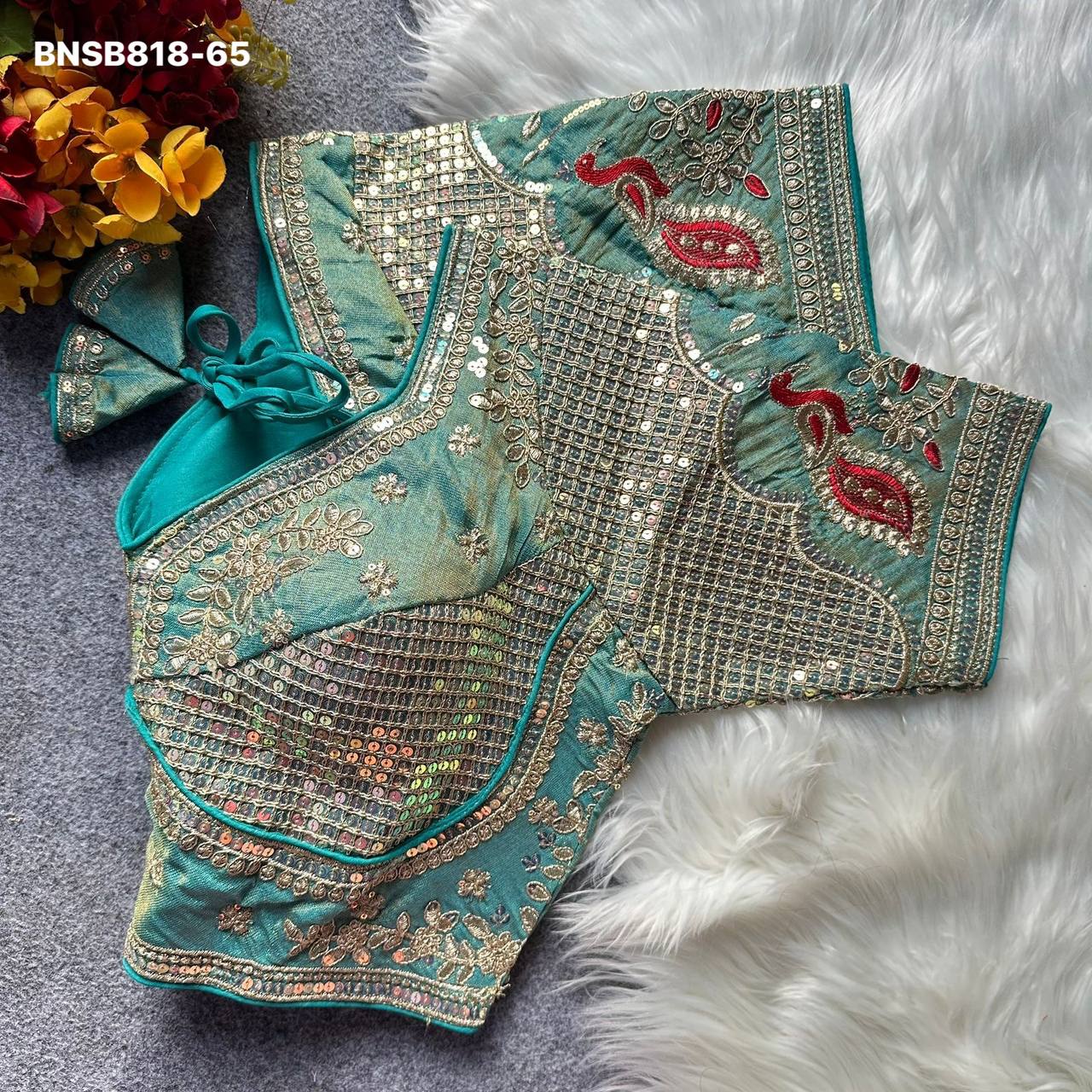 Premium Collection New Variety Wedding Wear Cosmos Silk with Embroidery Work Readymade Blouse Set - Image 10