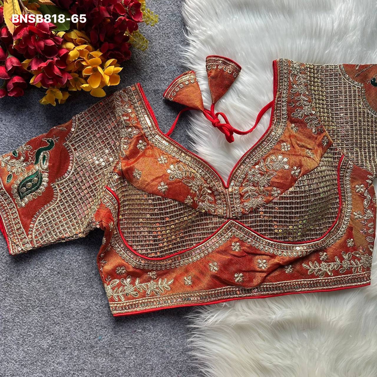 Premium Collection New Variety Wedding Wear Cosmos Silk with Embroidery Work Readymade Blouse Set - Image 11