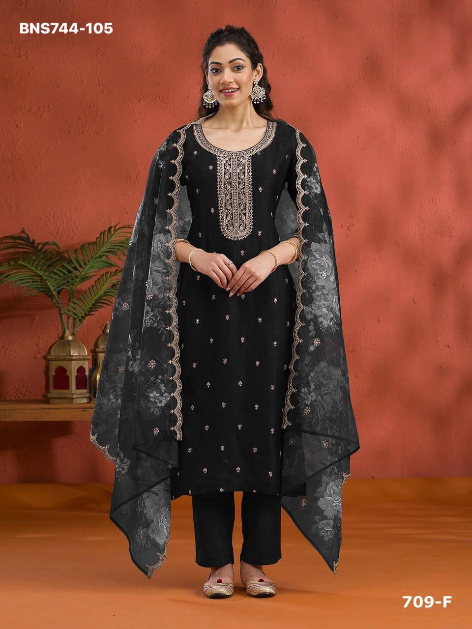 Festival Wear Vichitra Silk with Viscose Thread & Embroidered Salwaar-Suit Material Party Wear - Image 13