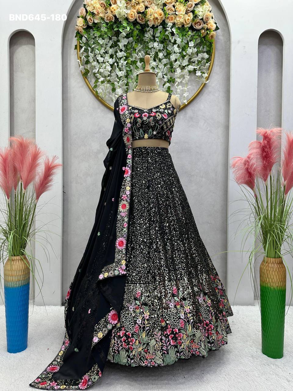 Latest Designer Heavy Faux Georgette with Thread & Sequence Work Lehenga Choli & Dupatta Set