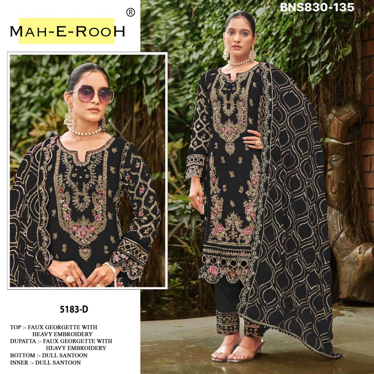 Heavy Faux Georgette with Sequence Embroidery & Khatli Work Salwaar-Kameez & Dupatta Set - Image 3