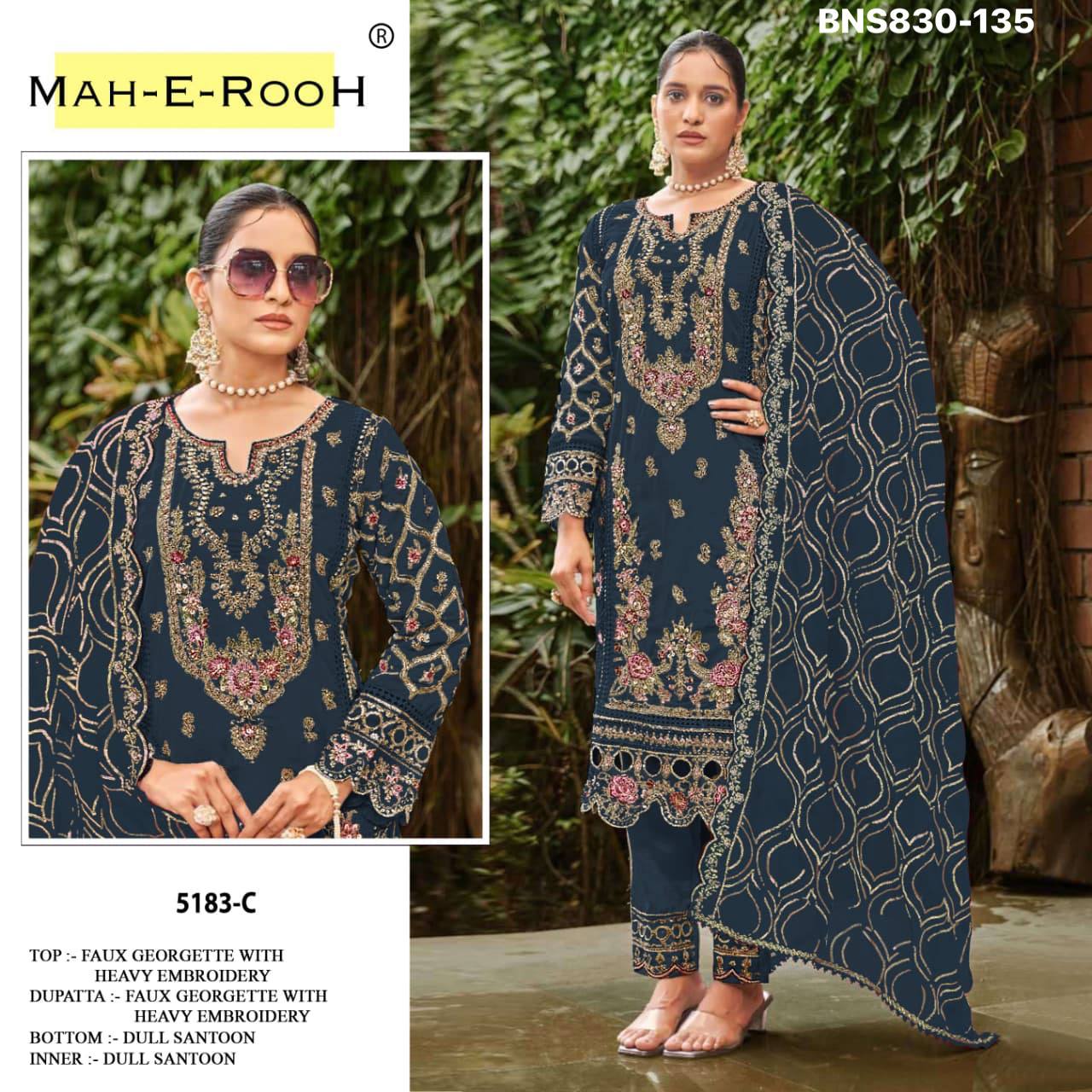 Heavy Faux Georgette with Sequence Embroidery & Khatli Work Salwaar-Kameez & Dupatta Set - Image 5