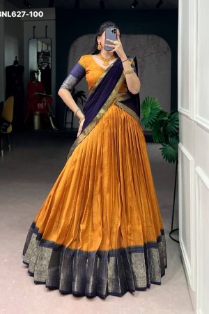 Top Quality Dola Checks with Zari Weaving Work Lehenga-Choli-Dupatta Collection Festive Lehenga