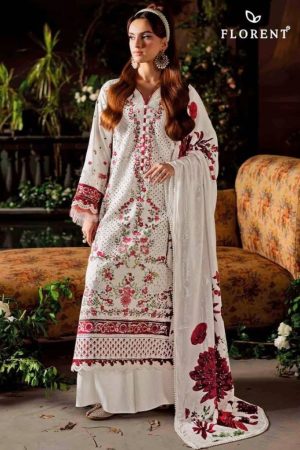 High Quality Cambric Cotton with Embroidered Semi-Stitched Salwar-Kameez & Dupatta Collection