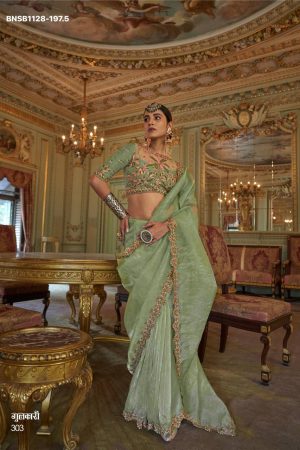 Premium Quality Latest Designer Soft Tissue with Multi-Thread & Embroidered Saree-Blouse Collection