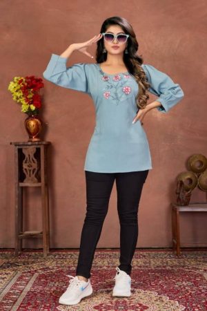 Best Fabric New Variety Cotton with Embroidered Tunic-Top Collection Casual Wear