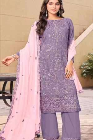 High Quality Georgette with Embroidered & Khatli work Semi-Stitched Salwar-Suit & Dupatta Set